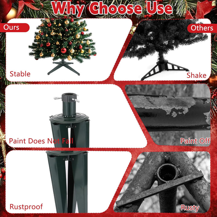 Weihnachtsbaumständer Faltbarer Christbaumständer 65cm Metall Weihnachtsbaum Ständer mit 3,2cm Bohru