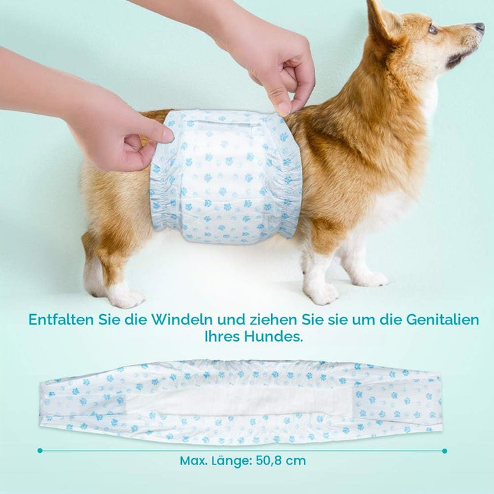 Flying Paws Rüdenwindel,24 Stück S Einweg-Hundewindeln für Rüden,Super Saugfähig Hundewindeln für kl