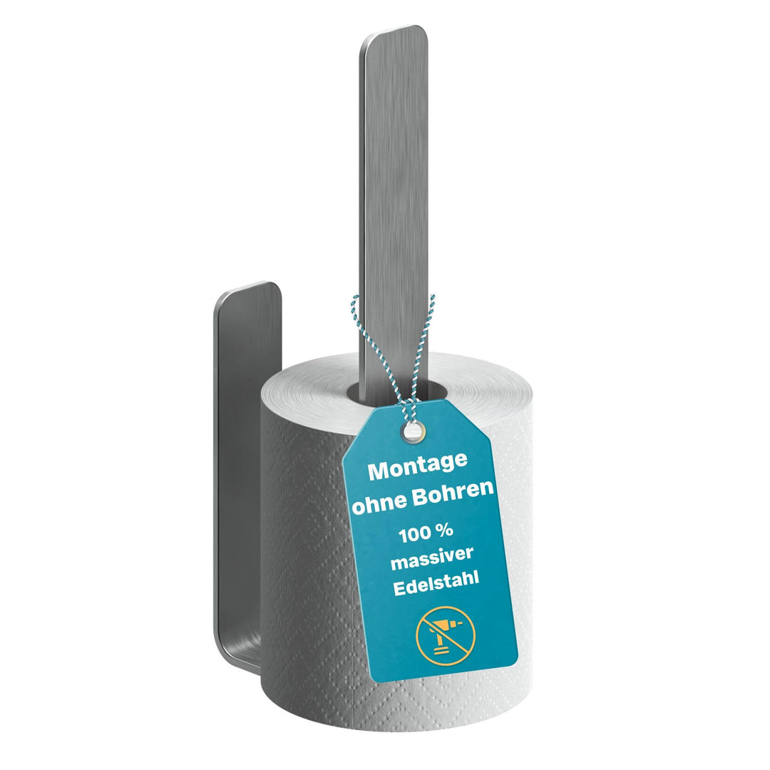 WEISSENSTEIN Toilettenpapier Aufbewahrung ohne Bohren - Toilettenpapierhalter Edelstahl für die Wand