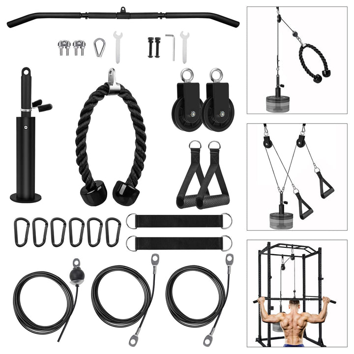 LFJ Fitness Latzug Gym Kabelzug Unterarmtrainer Arm-Krafttraining Trizeps Seil Gewicht Fitnessgerät