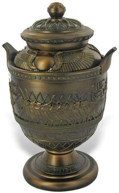 Ägyptische Deko Urne Ägyptische Dekoration Höhe 28 cm Bronze, Bronze