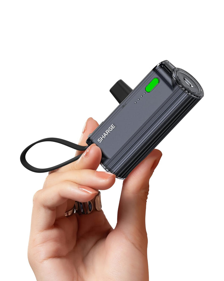 SHARGE Flow Mini 2 Power Bank 22.5w Max, Kleine Powerbank für Unterwegs, Schnelllade-Akkupack mit Li