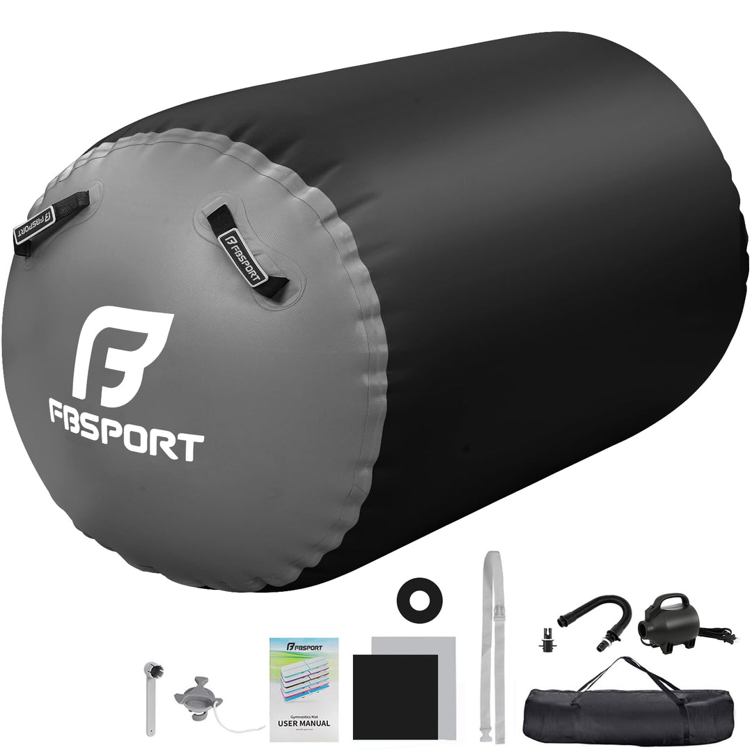 FBSPORT Aufblasbare Air Roll, 100/120cm Aufblasbare Luft Rollen, Yoga Gymnastik Zylinder, Gymnastikm
