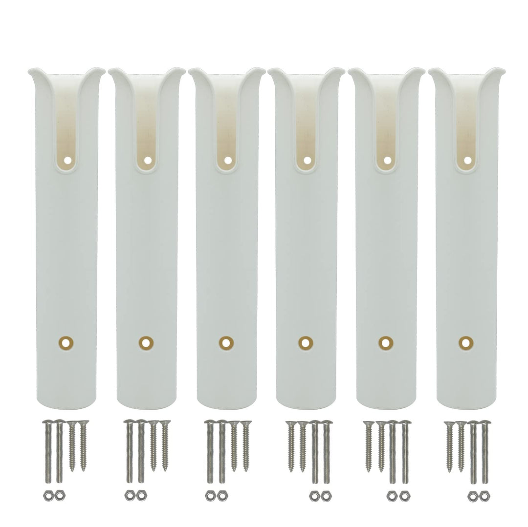 Wall Mounted Fishing Rod Holders Tubes Links Fishing Rod Holder Rack Rests 6 Röhren, Weiss, 6 Röhren