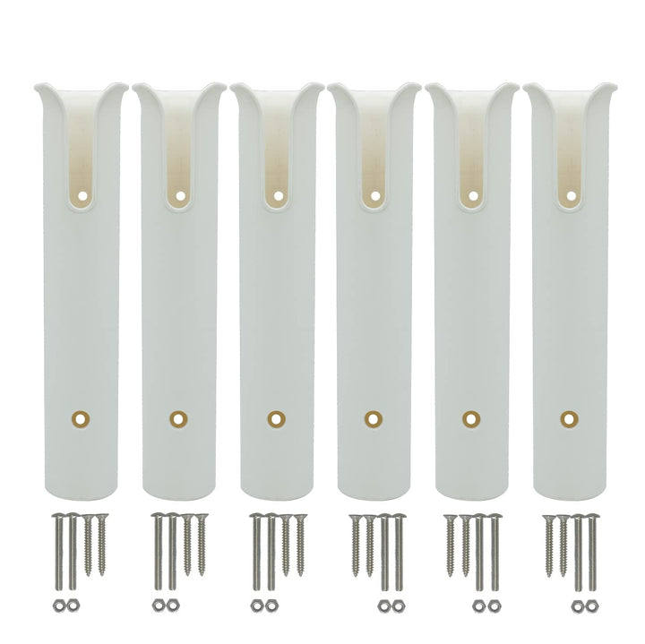 Wall Mounted Fishing Rod Holders Tubes Links Fishing Rod Holder Rack Rests 6 Röhren, Weiss, 6 Röhren