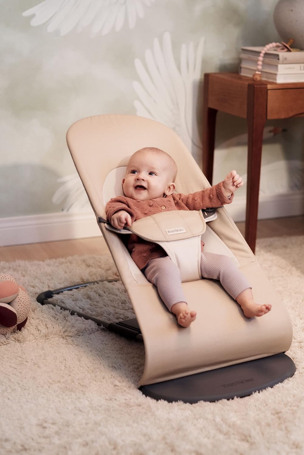 BabyBjörn Babywippe Balance Soft, Gewebt, Khaki/Beige