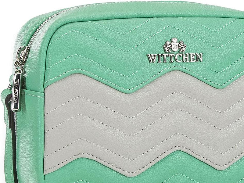 WITTCHEN Damen Leder Briefträger Tasche mit Zickzack