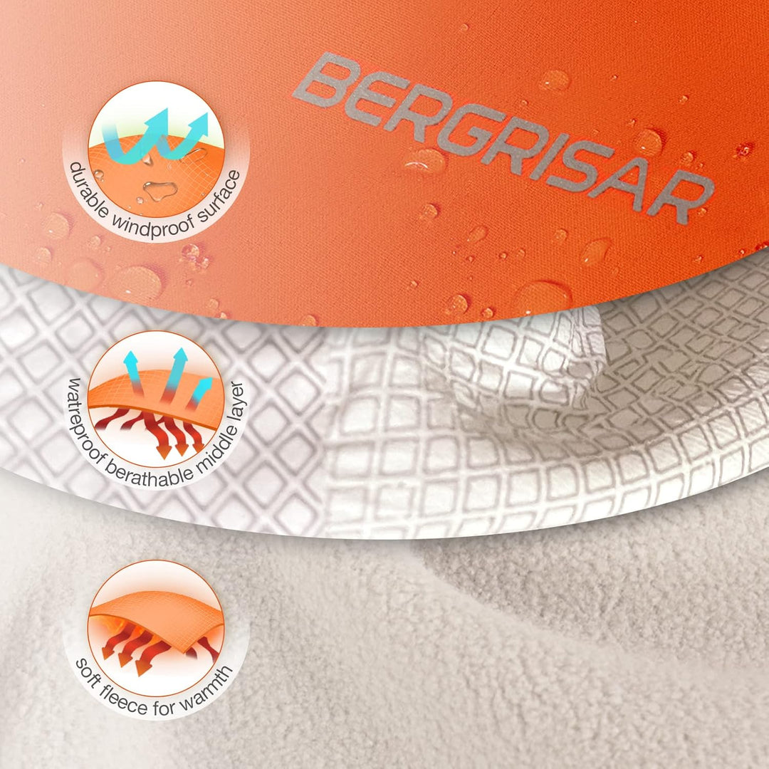 BERGRISAR Herren Fahrradjacke für Winter, Softshell Thermo Winddichte Wasserdicht Atmungsaktiv Radsp