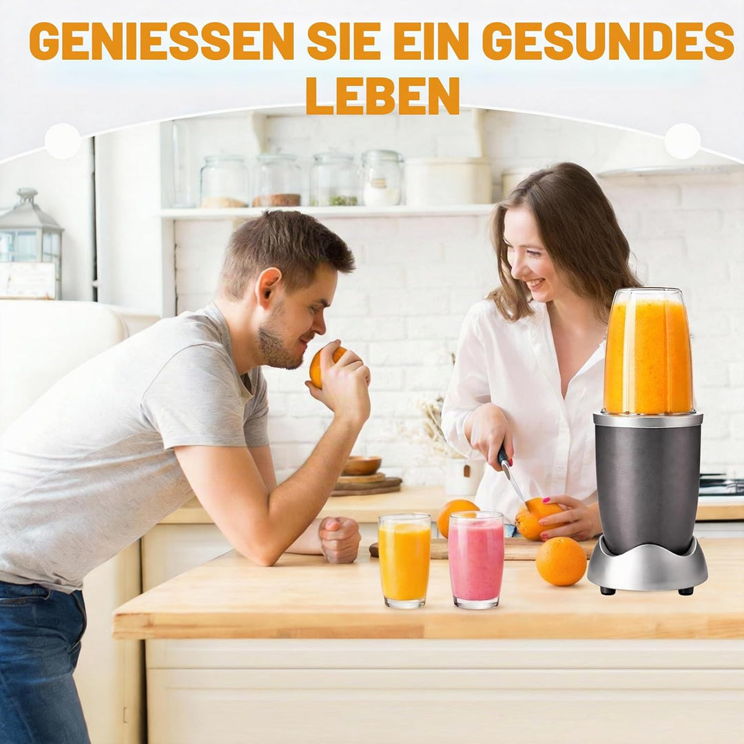 Poweka Ersatzteile Kompatibel mit Nutribullet 600 W/900 W Mixer, 2 Gläser à 32 oz mit Klappdeckel Ko