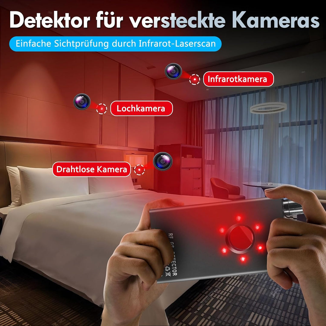 JMDHKK K18+ Versteckter Kamera-Detektor, Spionagekamera-Finder, Wanzendetektor, Magnetfeld-Detektor,