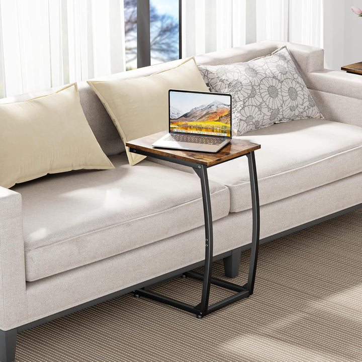 C-förmiger Beistelltisch 2er-Set, Wohnzimmer Tisch für Couch,C Form Sofatisch, Couchtisch,Tisch für