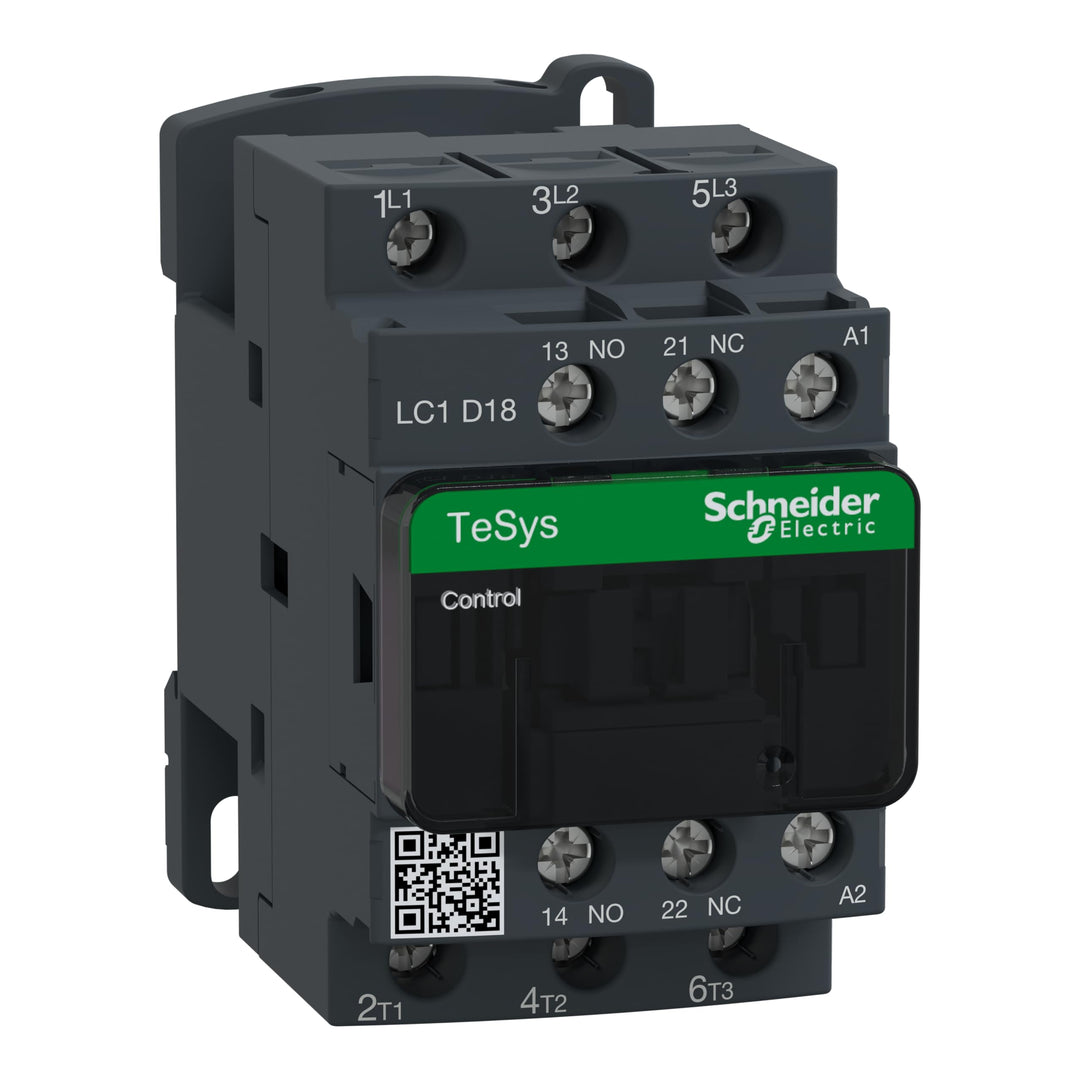 Schneider Electric - Leistungsschütz LC1D 3p, +1S+1Ö, 7.5 kW, 18 A, 400 V AC3, Spule 400 V AC, LC1D1