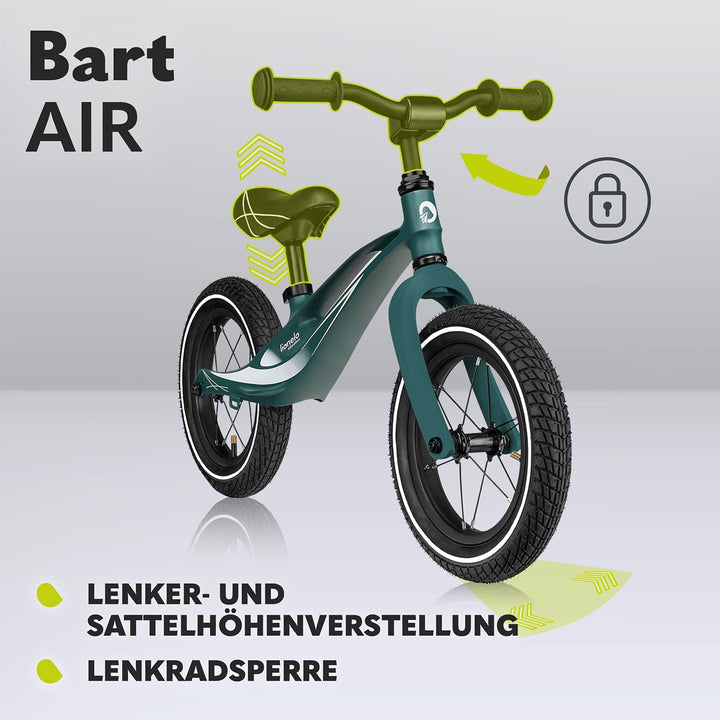 Lionelo Bart Air Laufrad ab 2 Jahre bis zu 30 kg, Magnesiumrahmen, 12 Zoll Räder, Lenkrad und Sattel
