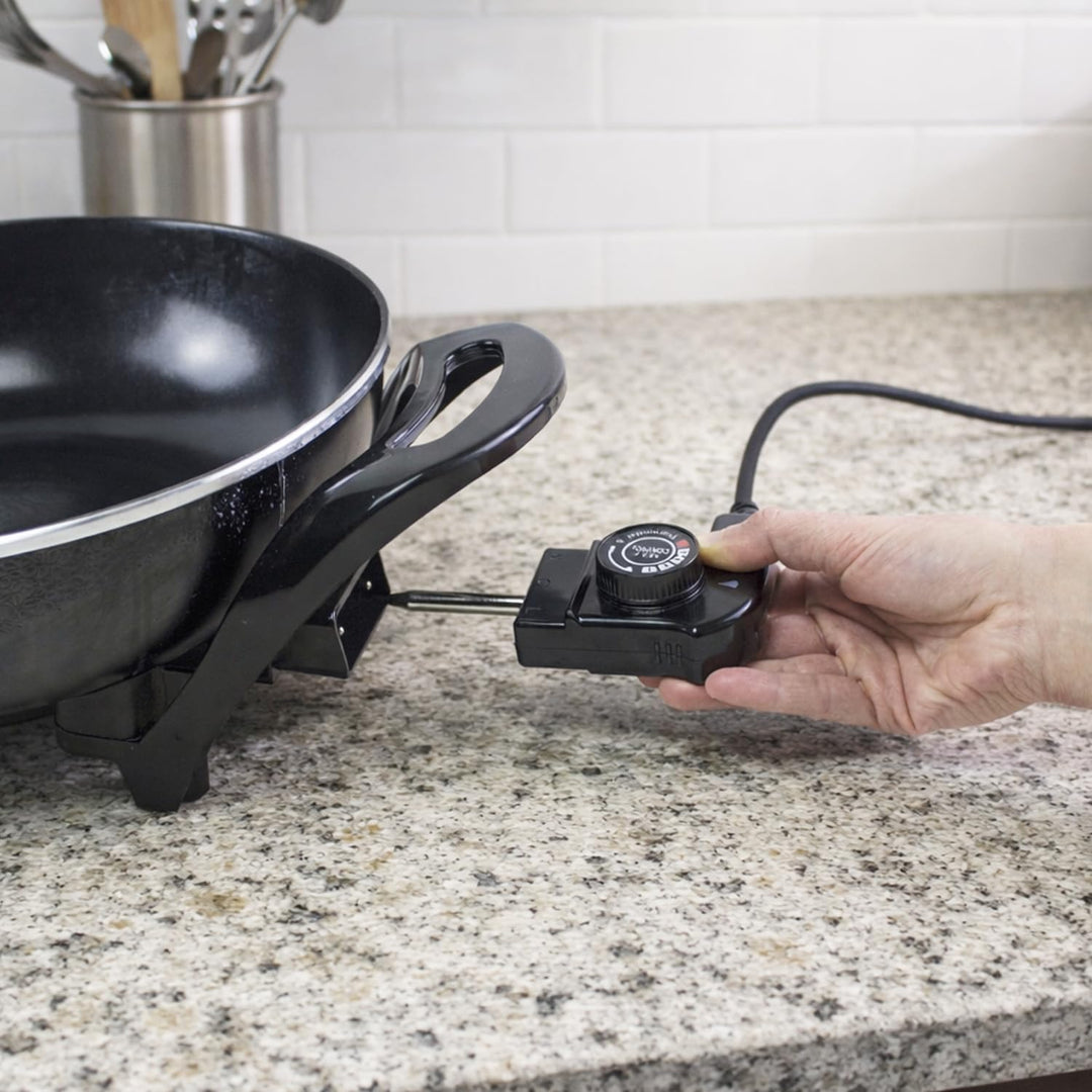 BEPER P101COS100 Elektrischer Wok, 33 cm, 1500 W, Antihaft-Keramik-Wok mit einstellbarem Thermostat,