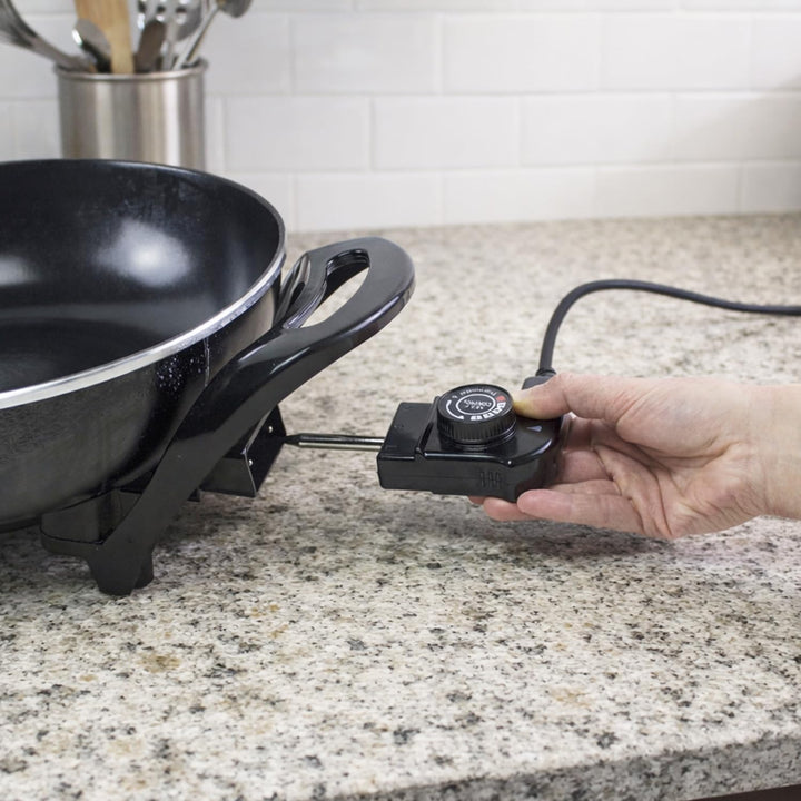 BEPER P101COS100 Elektrischer Wok, 33 cm, 1500 W, Antihaft-Keramik-Wok mit einstellbarem Thermostat,