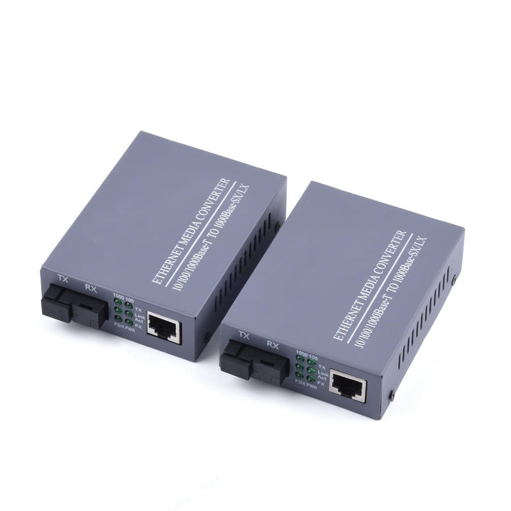 2 Stück 1.25 Gigabit Ethernet Medienkonverter Glasfaser Singlemode, SC Single Fibre Transceiver 10/1