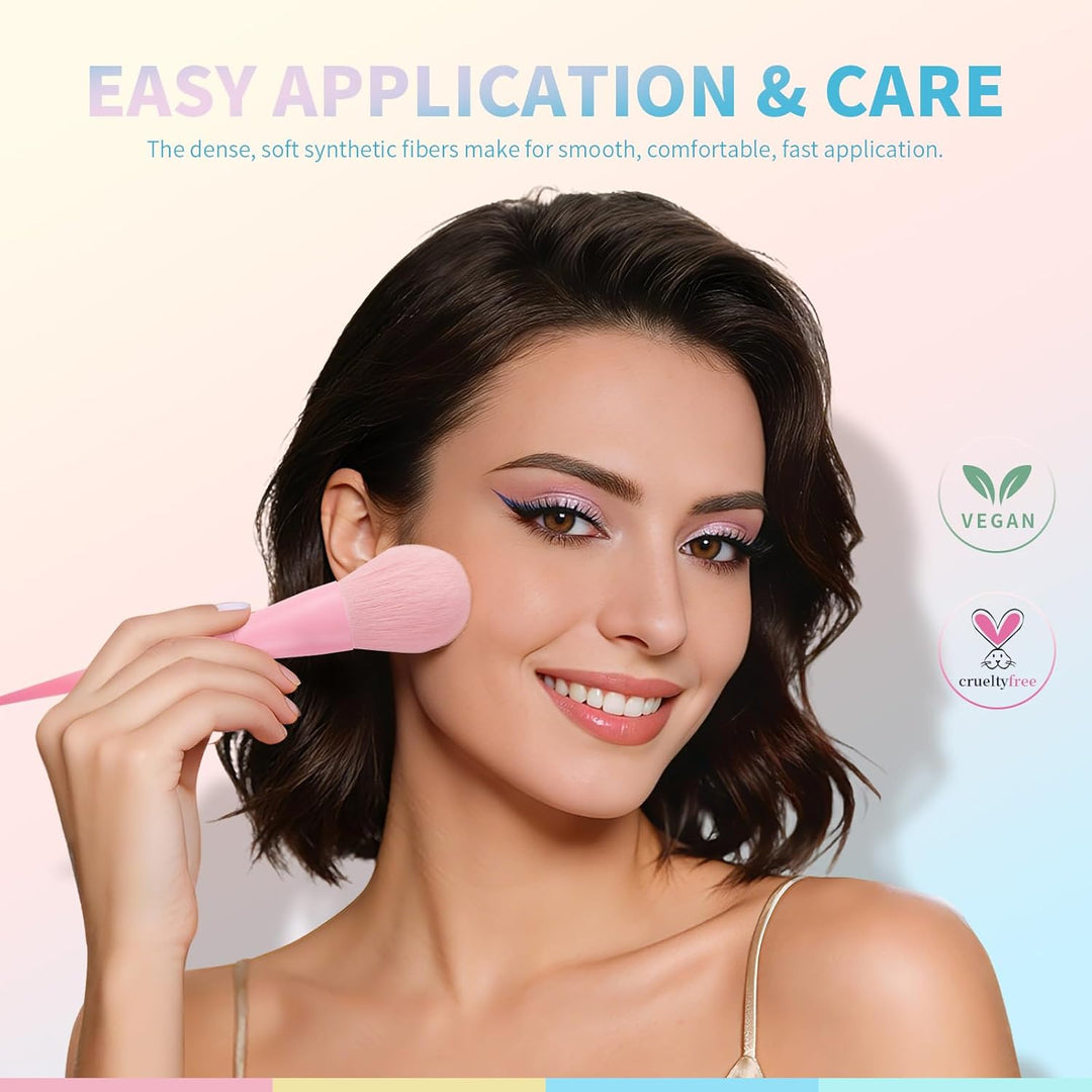 Pinselset Makeup Docolor 17 Stück Make up Pinsel Set Rosa Schminkpinsel Set Enthält Lidschattenpinse