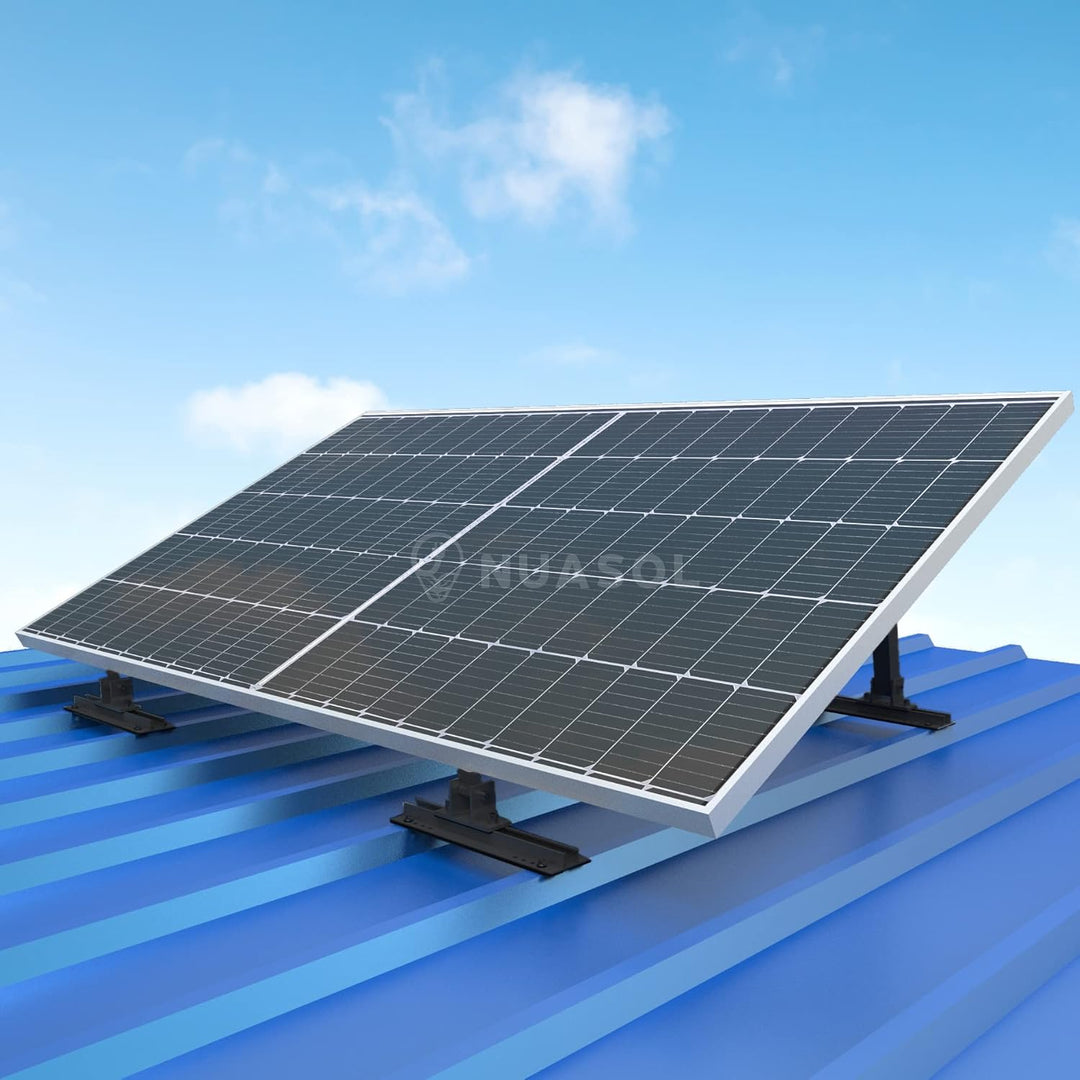 NuaSol Montageset für Balkonkraftwerk | 2 Stück Solarmodul Halterung | Aufständerung 30°-60° | indiv