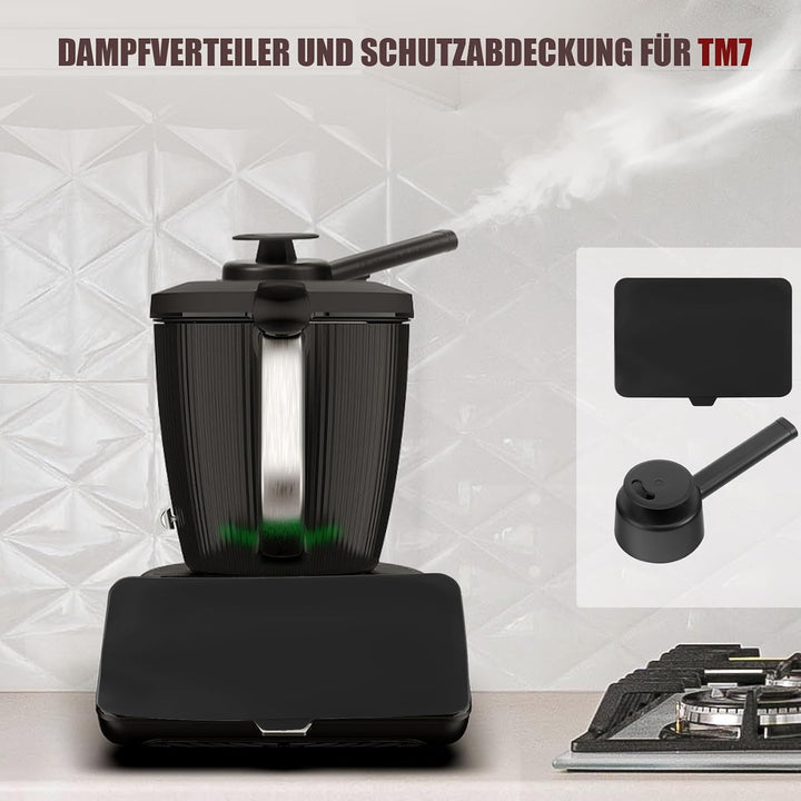 Dampfumleiter &amp; Displayschutz Set für Thermomix TM7, Drehbarer Dampfumleiter zum Schutz von Küchenwä