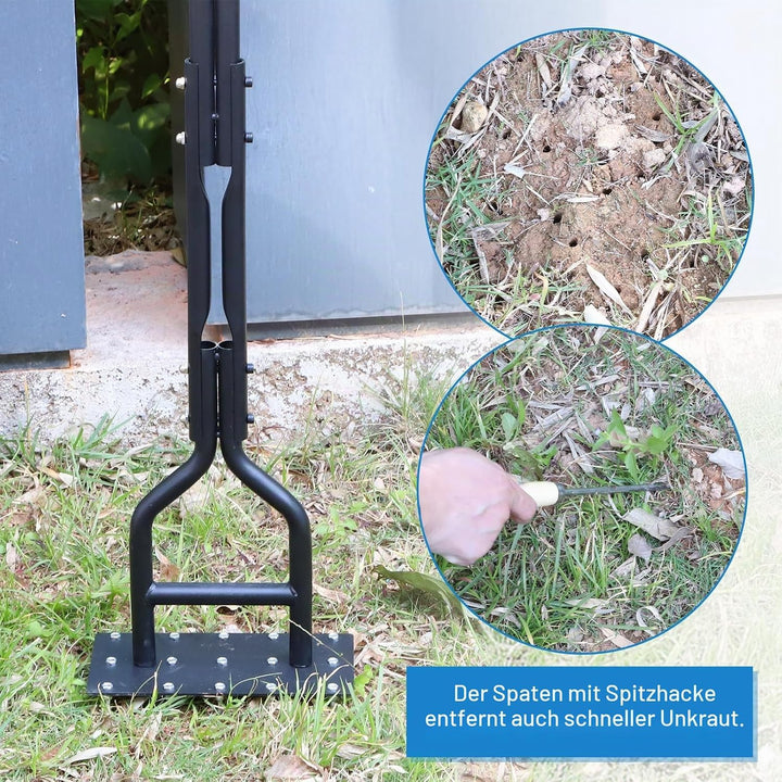lalago 93cm Rasenlüfter Vertikutierer Manuell, Lawn Aerator mit 15 Massiven Tine und Gartengeräten,