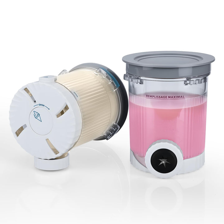 2er-Pack Ersatz-Pints und Deckel für Ninja Swirl by CREAMi NC700 Serie von MMOBIEL – Klare Eiscremeb