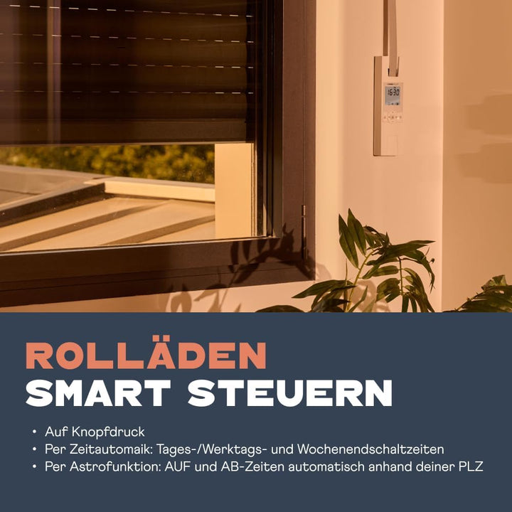 HOMEPILOT - Gurtwickler RolloTron Premium Smart | Elektrischer Gurtwickler mit Display zur bequemen
