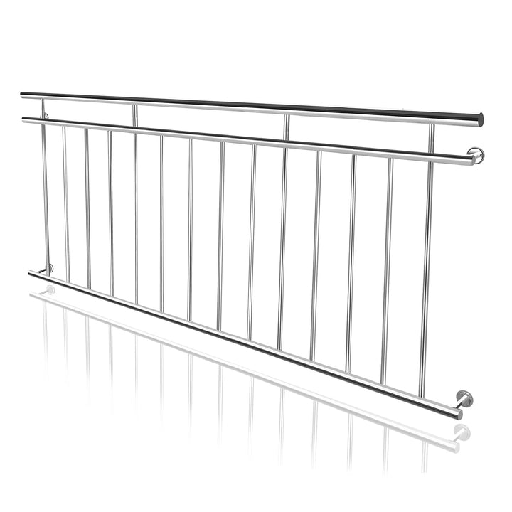 NAIZY Französischer Balkon Geländer Edelstahl Balkongeländer 90cm hoch Treppengeländer Terrassengelä