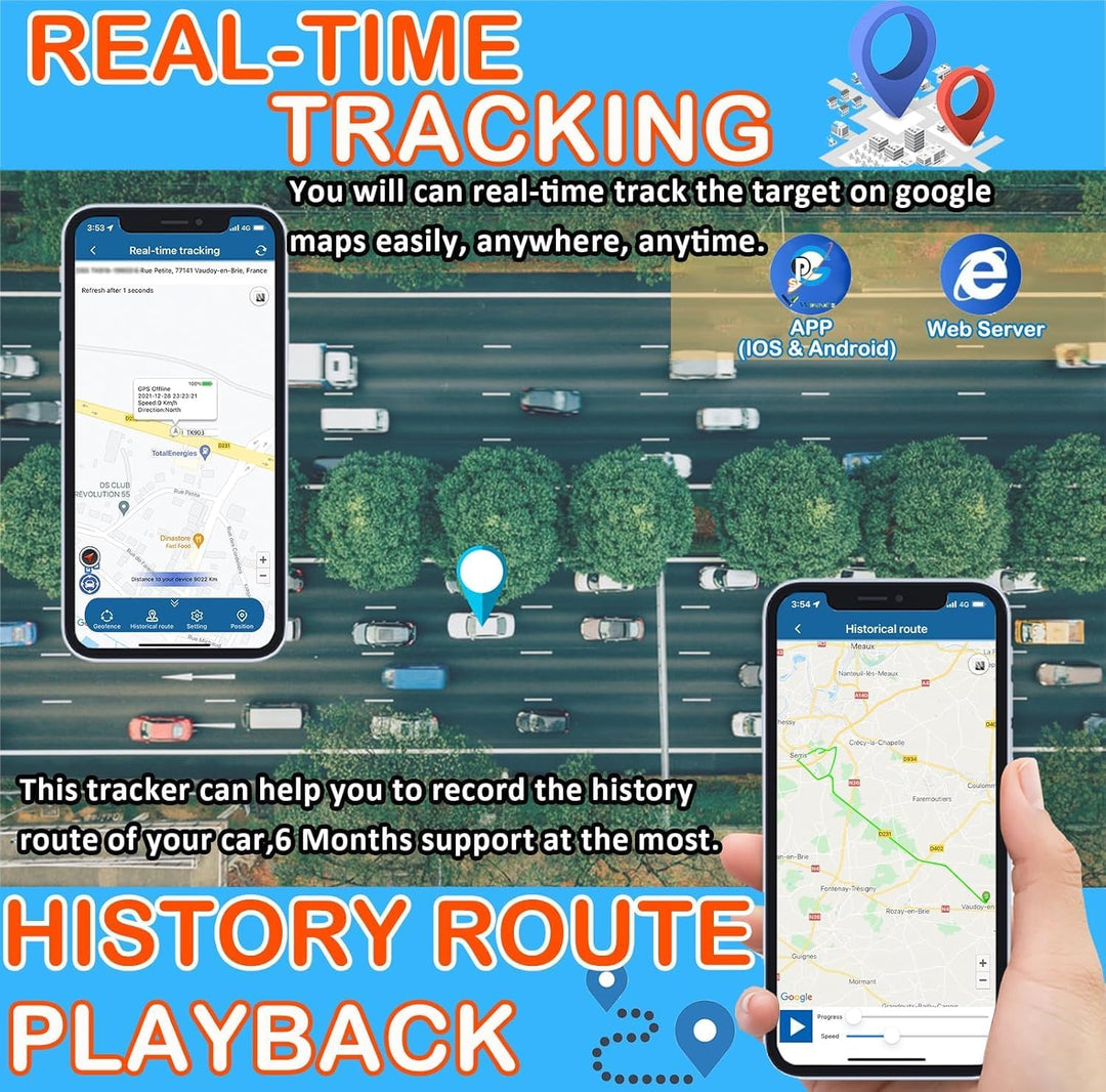 4G Mini Tracker für Auto, Motorrad, Kinder, Senioren, LKW's - Diebstahlschutz GPS Ortungsgerät mit E