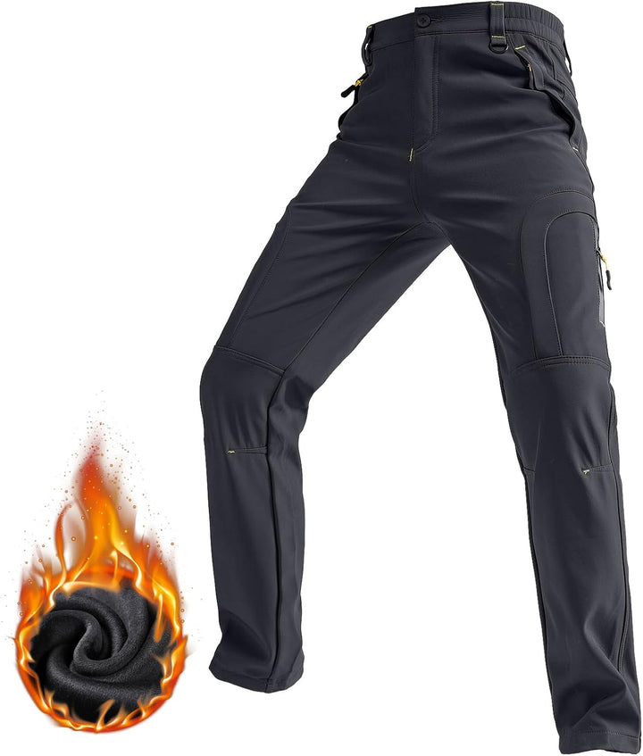 yeyity Herren Softshellhose Gefüttert Outdoorhose Wasserdicht Wanderhose Warm Skihose Snowboardhose