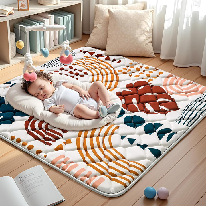 YBIKE Baby Spielmatte, Faltbare Grosse rutschfeste Dicke Baby Krabbelmatte 109x109cm, Tragbare Weich