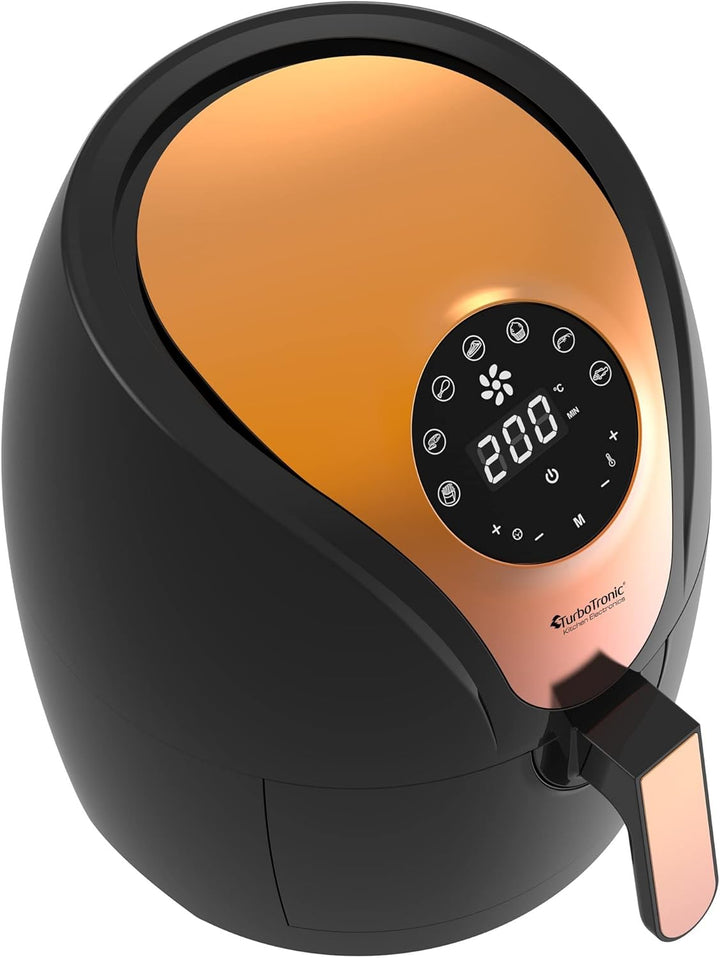 TurboTronic / Digitale Heissluftfritteuse / 3,5L / schwarz, grün. türkis / 1200W / Airfryer mit Time
