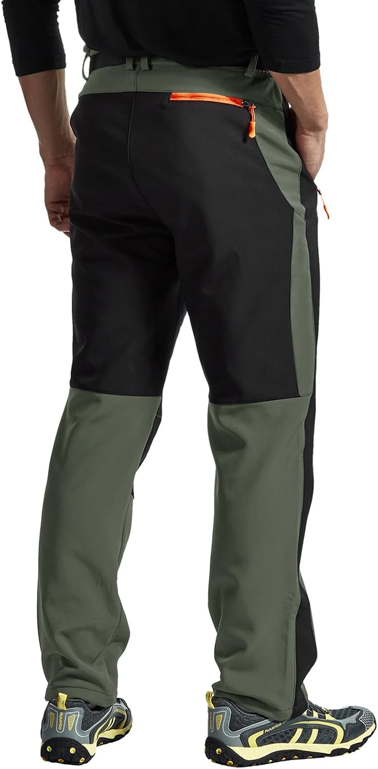donhobo Herren Wanderhose Gefüttert Winterhose Wasserdicht Winddicht Warm Verdickte Softshellhose Ou