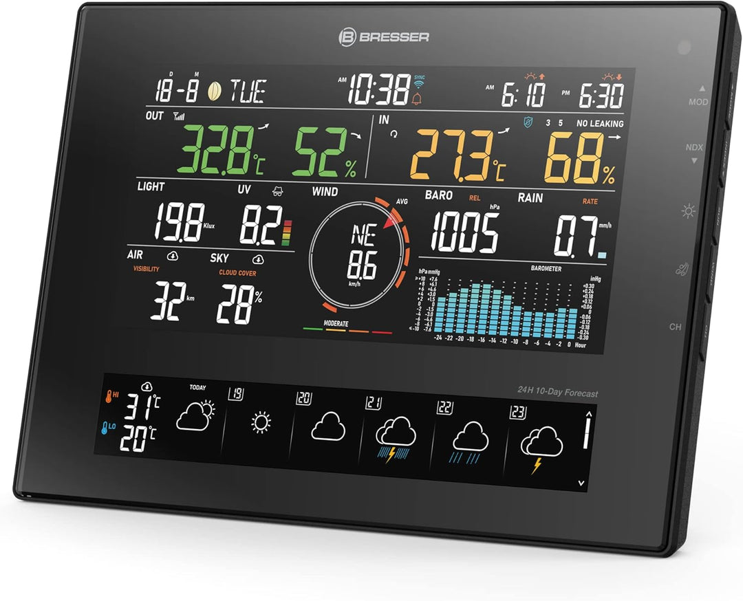 Bresser 11-Tage 4Cast CV WLAN Wetterstation 7-in-1 Solar, detaillierte Wettervorhersage, ProWeatherL