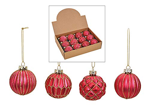 MC 12er Set edle Luxus Glas Weihnachtskugeln Ø 6cm Weihnachtsbaum Kugeln Christbaumkugeln Weihnachts