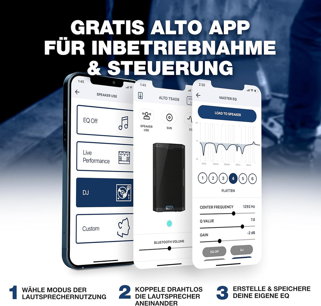 ALTO TS408 2000 Watt 8-Zoll Aktiver PA-Lautsprecher mit 3-Kanal Mixer, Bluetooth Streaming, Drahtlos