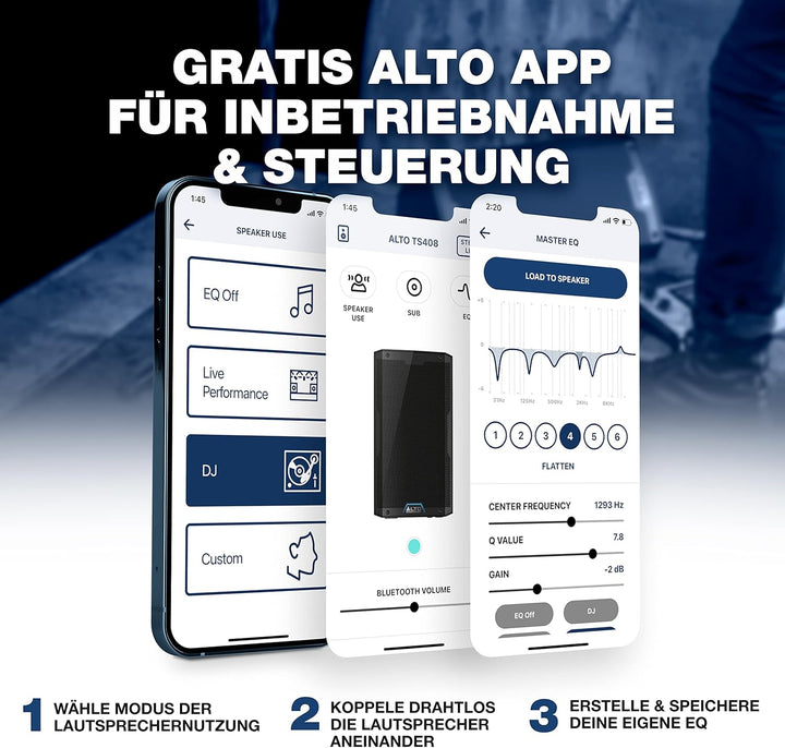 ALTO TS408 2000 Watt 8-Zoll Aktiver PA-Lautsprecher mit 3-Kanal Mixer, Bluetooth Streaming, Drahtlos