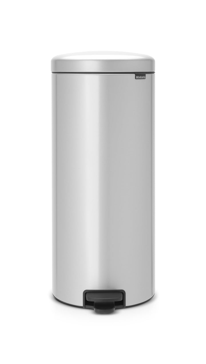 Brabantia 114465 Treteimer 30 L mit Kunststoffeinsatz in metallic grau, Plastik, 30 Liter Metallic G