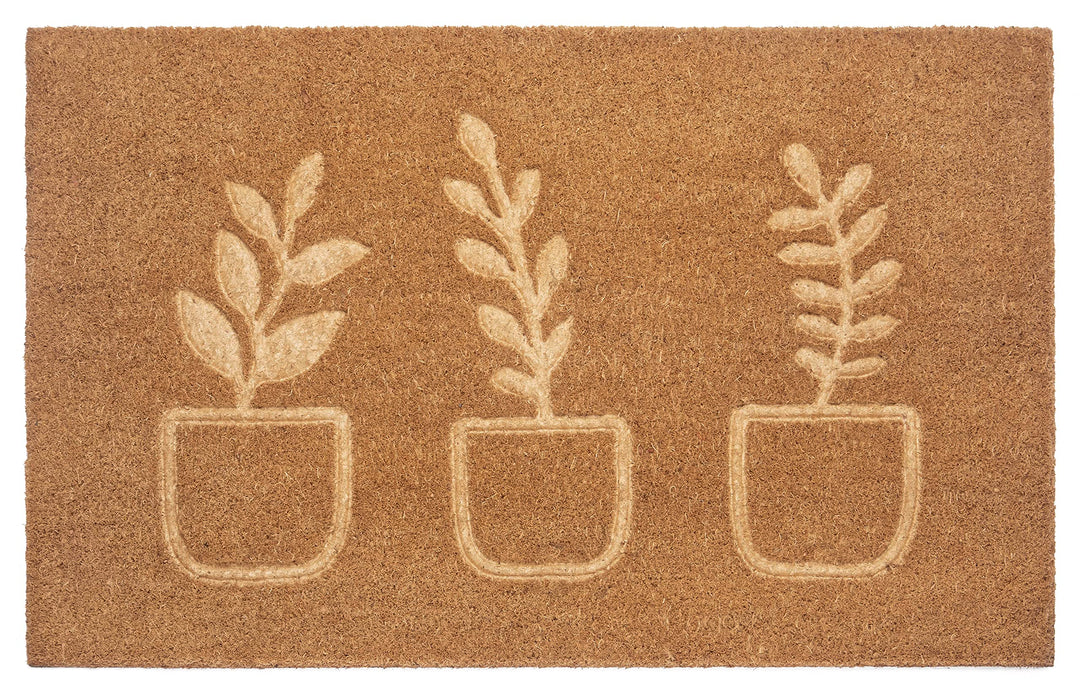 Hanse Home Kokos Fussmatte für Innen 45x75cm – Fussmatte Kokosmatte Schmutzfangmatte Blumen Flower D