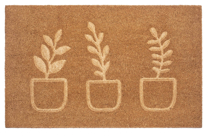 Hanse Home Kokos Fussmatte für Innen 45x75cm – Fussmatte Kokosmatte Schmutzfangmatte Blumen Flower D