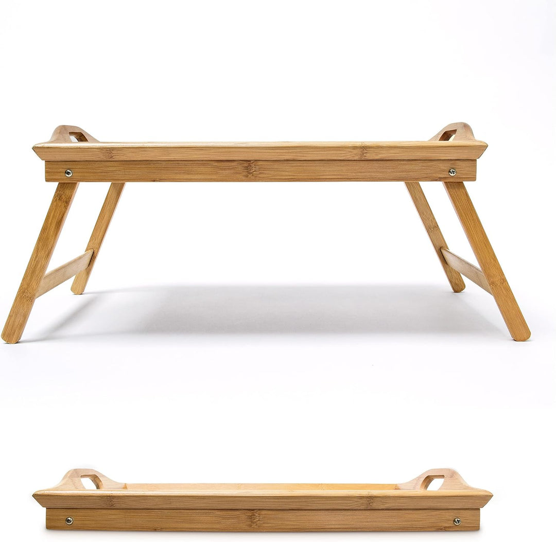 Relaxdays Betttablett Bambus H x B x T: ca. 25 x 52 x 33 cm Betttisch als Frühstückstablett oder Bei