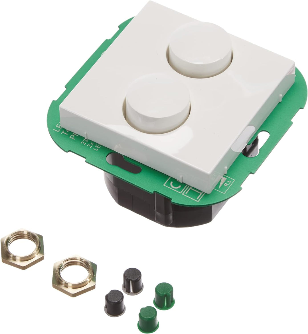 EHMANN 4295x0700 T42.07 Unterputz-Doppeldimmer mit Abdeckung 55x55, Phasenanschnitt, 230 V, 50 Hz, L