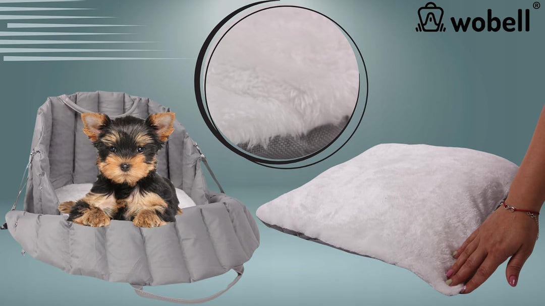 Wobbler Transporter 3in1 für Hund und Katze, Grau, Eco Leder und Polyester, 50x40cm, Transporttasche