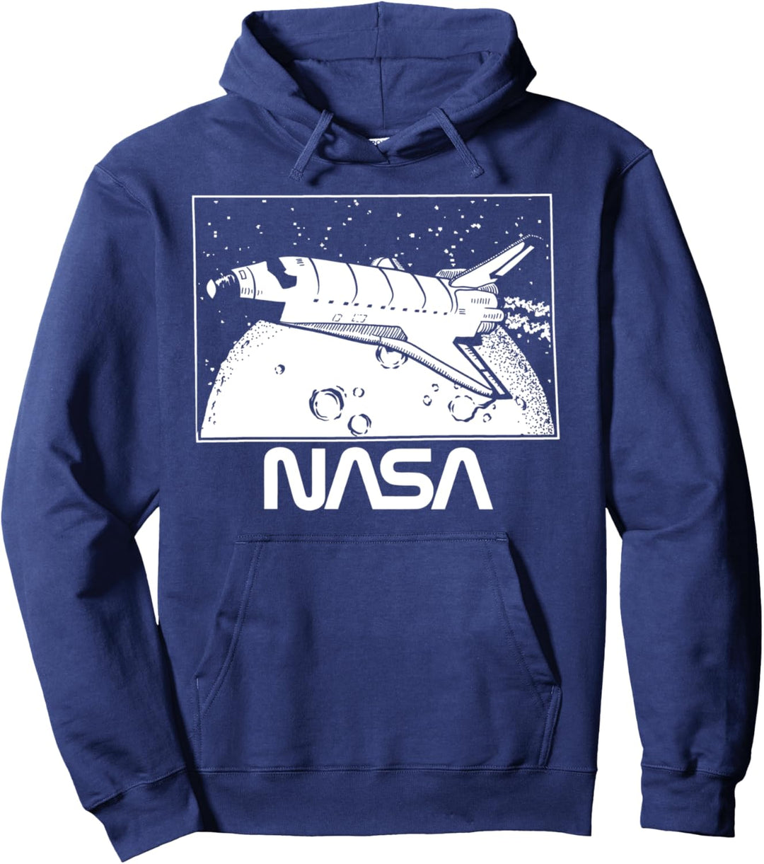 NASA Shuttle Over The Moon Logo Poster Pullover Hoodie