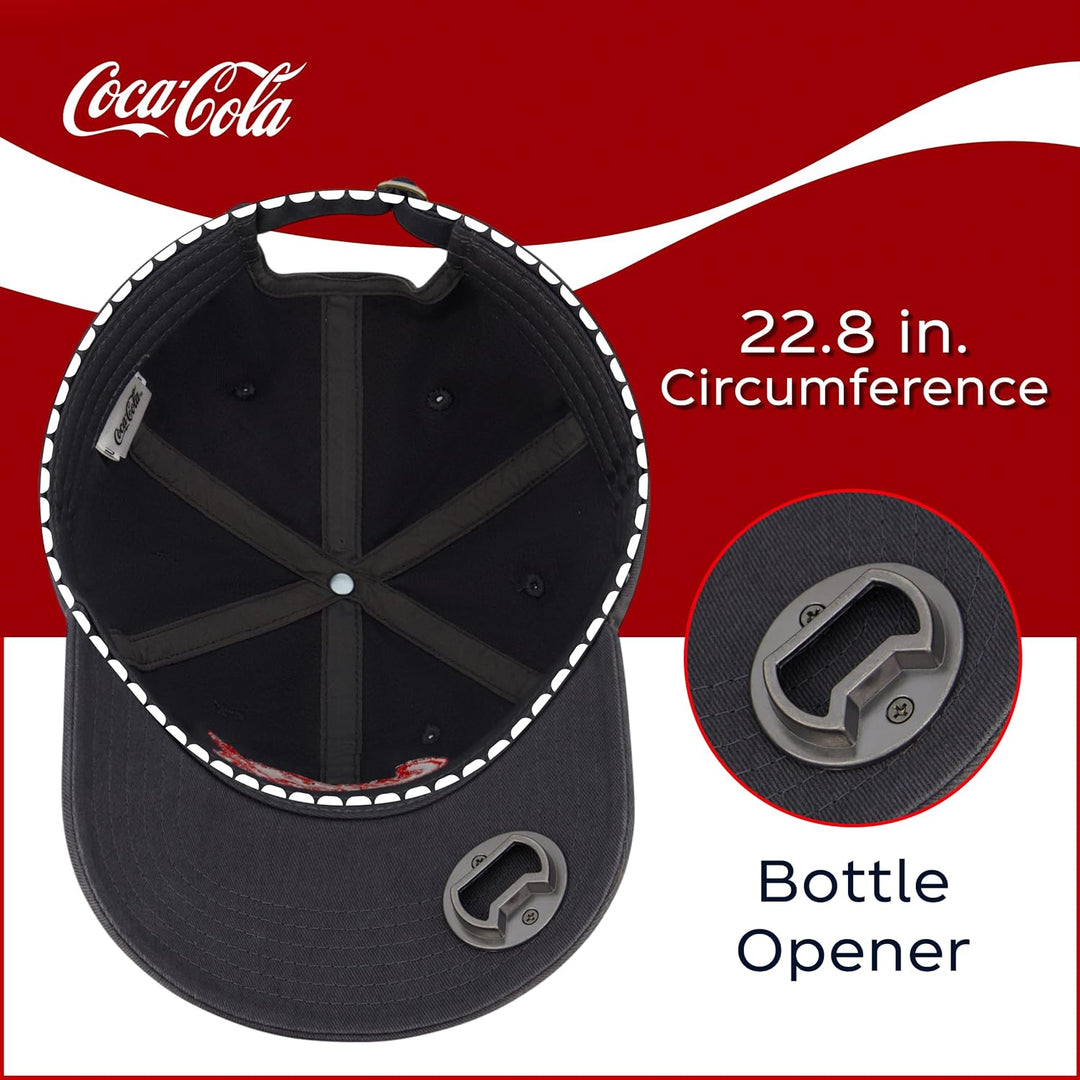 Concept One Unisex-Erwachsene Coca Cola Dad Hut, Logo Baumwolle verstellbare gebogener Krempe Baseba