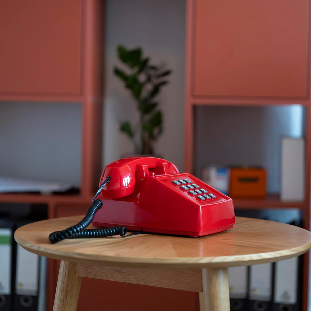 Opis PushMeFon Mobile 4G - Retro Tischhandy für 4G/5G Netze mit Voice Over LTE in Form eines achzige