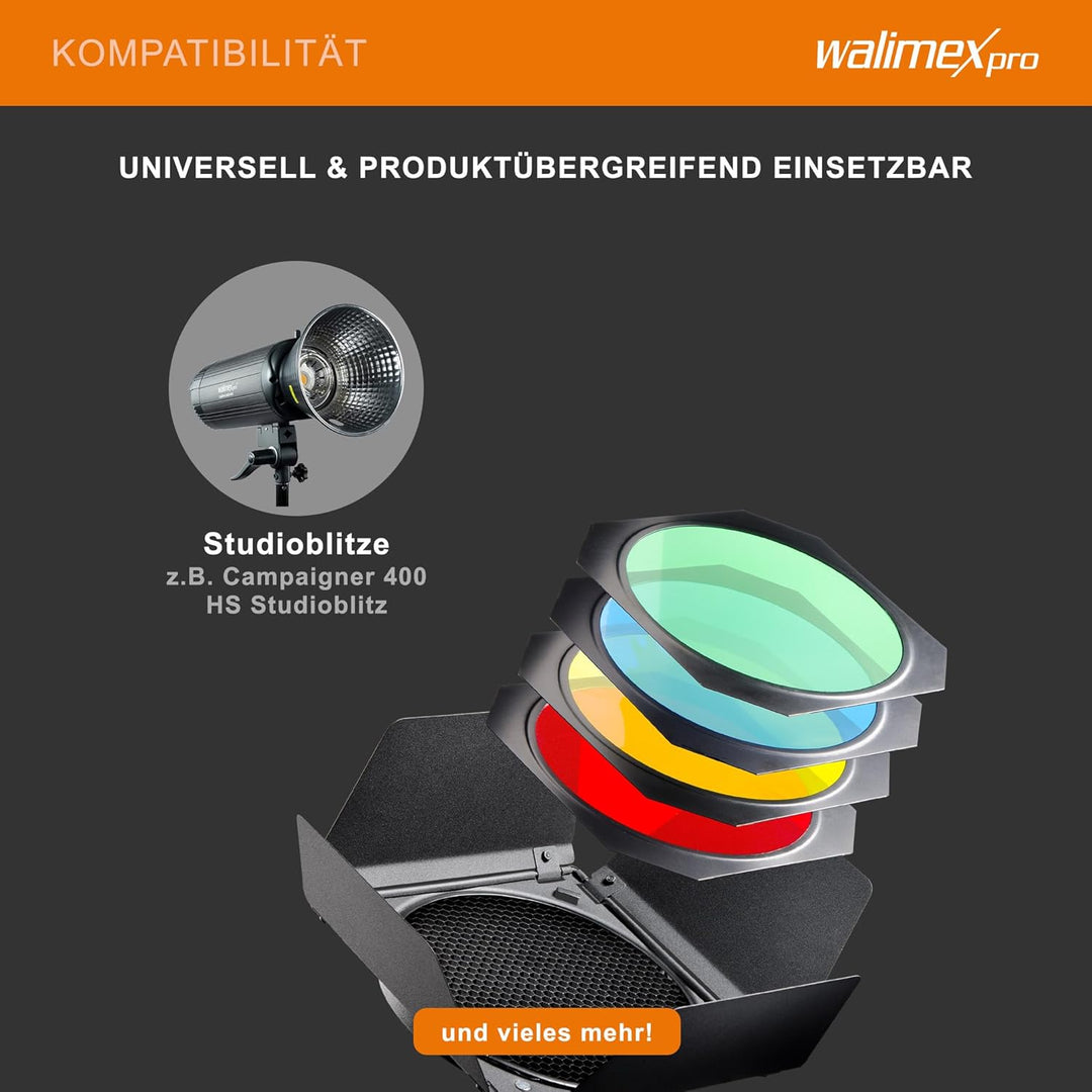 Walimex Pro Abschirmklappen/Waben/Farbfilterset