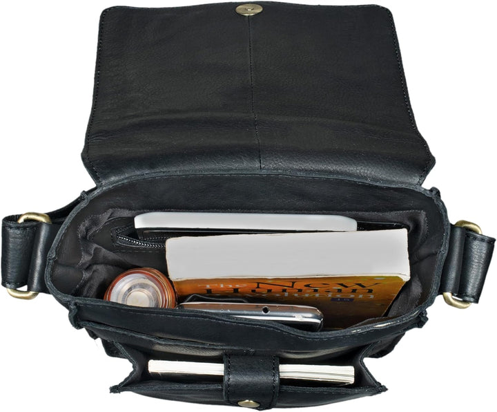 STILORD Herren-Umhängetasche schwarz - Kleine Vintage Schultertasche - 8,4 Zoll Messenger-Bag - Tabl