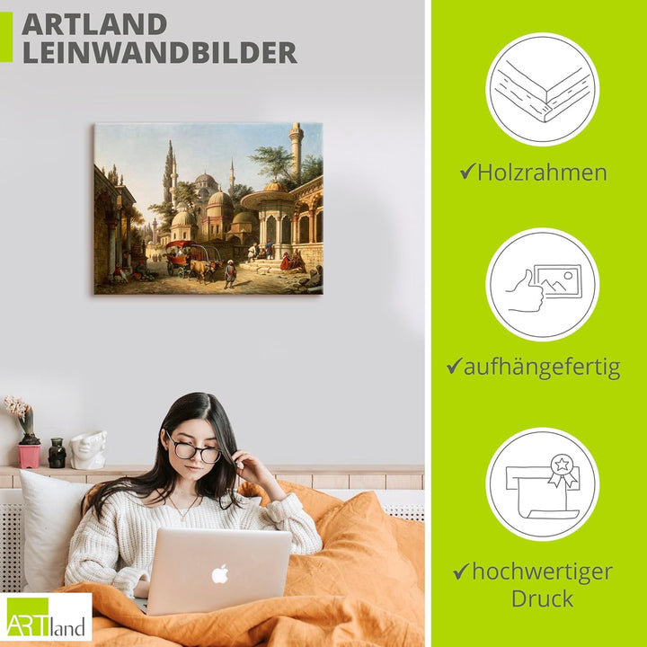 ARTland Leinwandbilder Wandbild Bild auf Leinwand 60x45 cm Wanddeko Gemälde Architektur Orient Türke