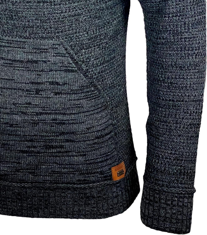 Baxboy Herren Strick-Pullover Kapuzenpullover Moderne Männer Pulli Grobstrick Strickjacke Winter-Fre