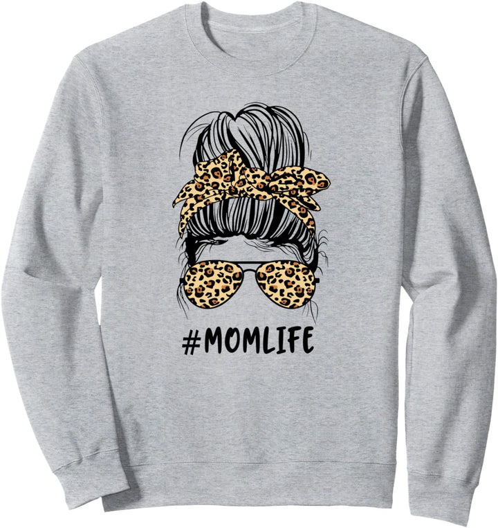 Momlife coole Mutter #Momlife im Leopard Style Sweatshirt